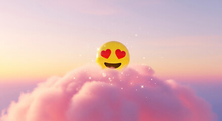 Cute emoji and cloud