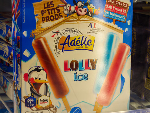 Adelie Lolly Ice in supermarket