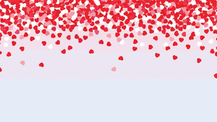 Red Heart Confetti Background for Romantic Designs