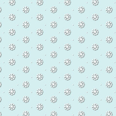 New Year pattern with snowflakes on a mint green background. Simple winter background design