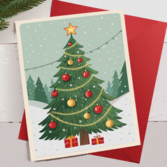Christmas-card-with-Christmas-tree--in-December