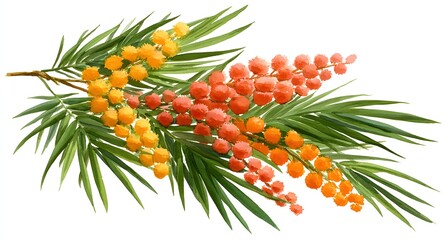 Bottlebrush Branch with Flowers and Leaves