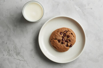 Minimalist vegan dessert photography. Top-down view