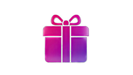 Obraz premium Gift Box Icon with Ribbon on White Background