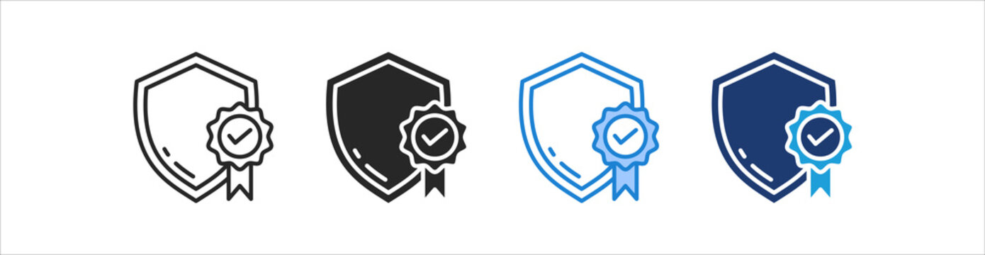 Authenticity Icon Set Multiple Style Vector Collection