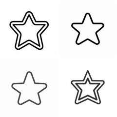Collection of simple star outlines in various styles and thicknesses