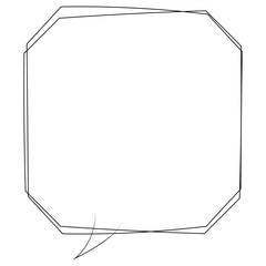 吹き出しのイラスト3【手書き落書き風の二重線】