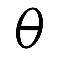 Obraz premium Black Greek Letter Theta Symbol