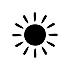 Obraz premium Black Shining Sun Icon Symbol