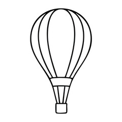 Simple hot air balloon line art drawing