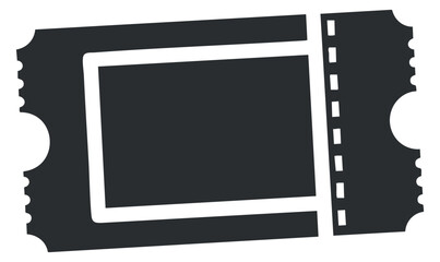 Obraz premium A ticket icon in black and white minimalist vector style, perfect for event promotions and entertainment branding