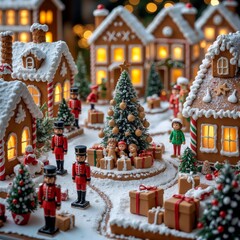 Christmas miniature world, gingerbread city