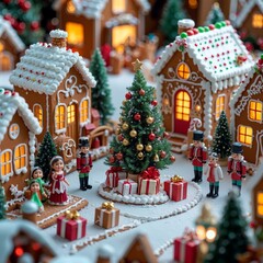Christmas miniature world, gingerbread city