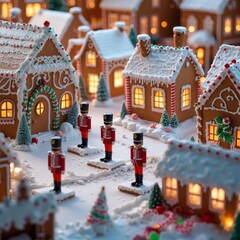 Christmas miniature world, gingerbread city