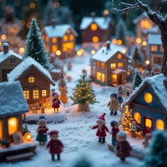 Christmas miniature world, gingerbread city