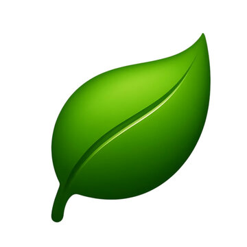 Green leaf icon isolated on transparent background