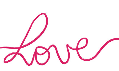 the word LOVE hand written isolated 