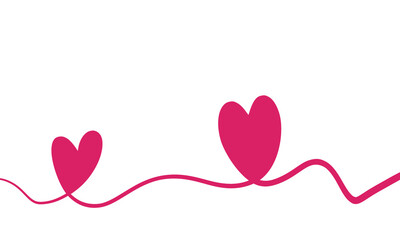 hearts one line design , for valentines and wedding cards