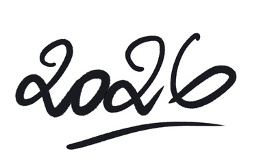 2026 hand written isolated 
