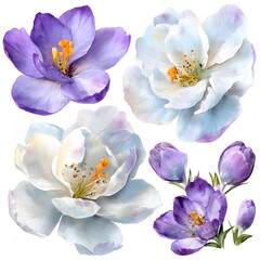 Floral Blooms in Watercolor Style