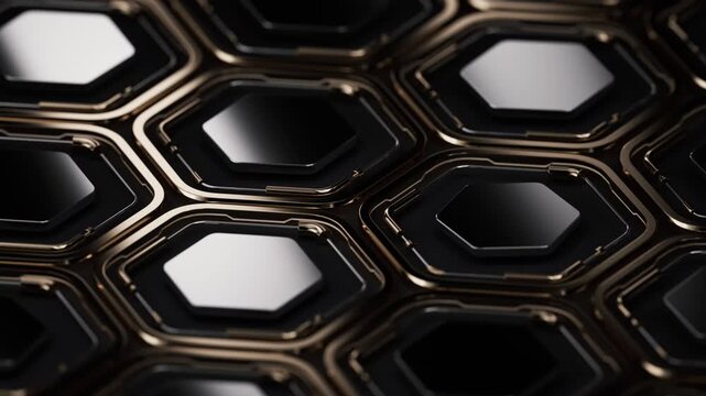 Metallic hexagon structure pattern background, 3d rendering.