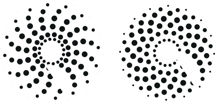 gradient circle with dots. circular dotted frame with a halftone appearance. Round loader progress. circle with a halftone. isolated vector image against a white backdrop.