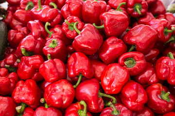 red pepper on market counter