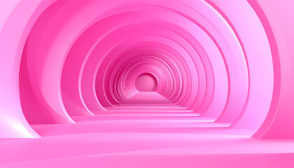 Obraz premium Pink Tunnel Perspective - A Journey Through Architectural Symmetry.