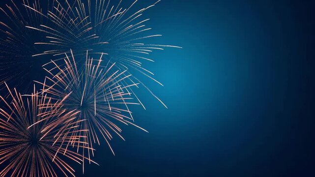 neon fireworks on the blue sky