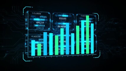 graph binary code on digital screen - Powered by Adobe