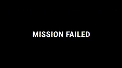 mission failed text looped animation with glitch effect, Animation retro game defeat screen. 4K video. - Powered by Adobe