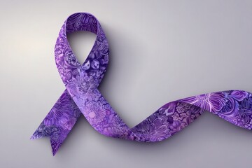 Purple Pancreatic Cancer Awareness Ribbon Vector