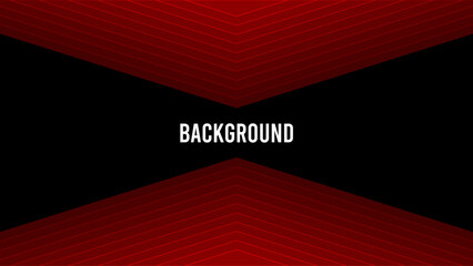 Black abstract background with red overlay triangular pattern, symmetrical frame
