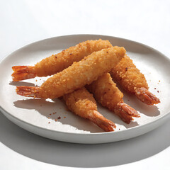 Crispy fried shrimp on a plate