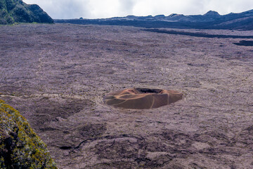 France, La Reunion island, the Crater a small volcanic crater of the Piton de la Fournaise, Formica Leo. 