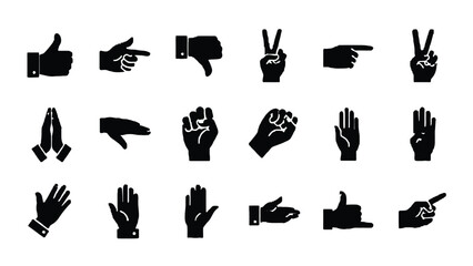 Various hand gestures for communication and expression