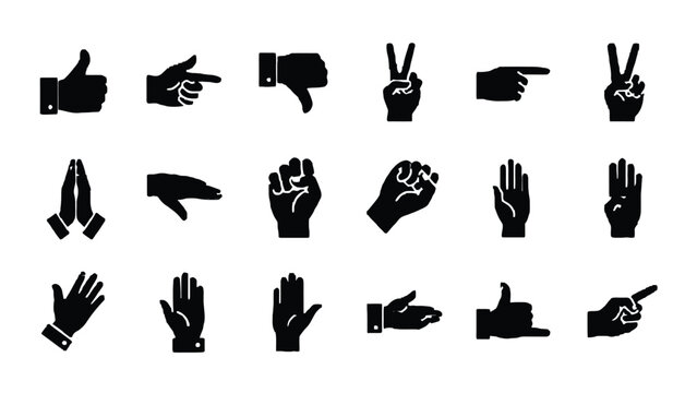 Various hand gestures for communication and expression