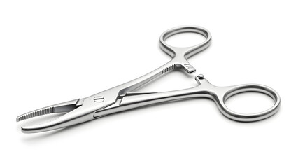 Surgical forceps with locking mechanism and serrated jaws for precise gripping in medical procedures