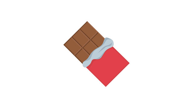 Chocolate bar vector isolated icon. Emoji illustration. Chocolate vector emoticon.