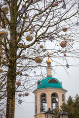 January 17, 2025, Russia, Moscow, New Year's decorations on Tverskaya Square
