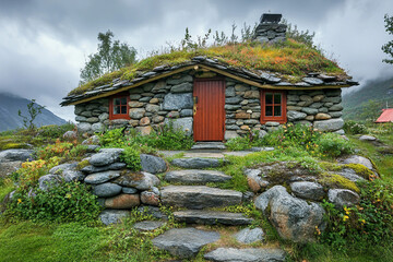 Ancient buildings of abandoned city made with Generative AI technology