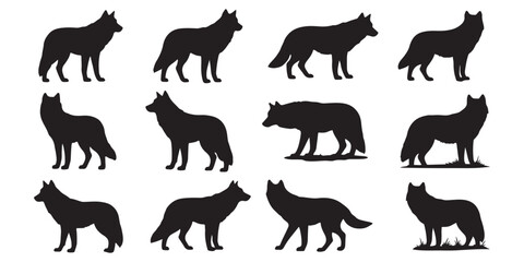 Obraz premium set of silhouettes of animals