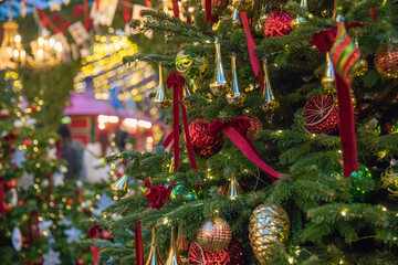 January 17, 2025, Russia, Moscow, New Year's decorations on Manezhnaya Square.