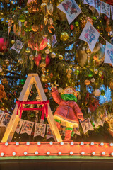 January 17, 2025, Russia, Moscow, New Year's decorations on Manezhnaya Square.