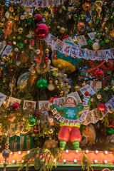 January 17, 2025, Russia, Moscow, New Year's decorations on Manezhnaya Square.