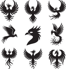 Collection of Phoenix Bird Silhouettes