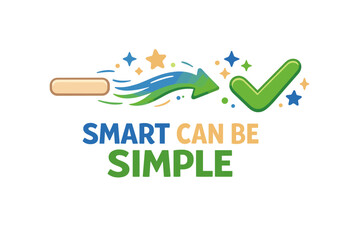Smart can be simple - efficient workflow concept with check mark
