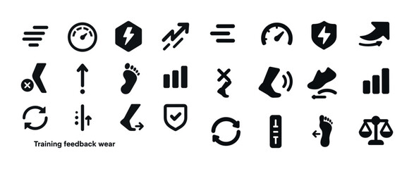 Fototapeta premium Black and white fitness and activity icons set