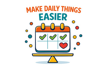 Organized daily planner with checkmarks and heart symbol for simplified task management