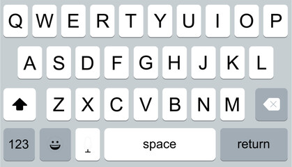 Virtual Mobile Keyboard Interface &ndash; Modern QWERTY Touchscreen UI